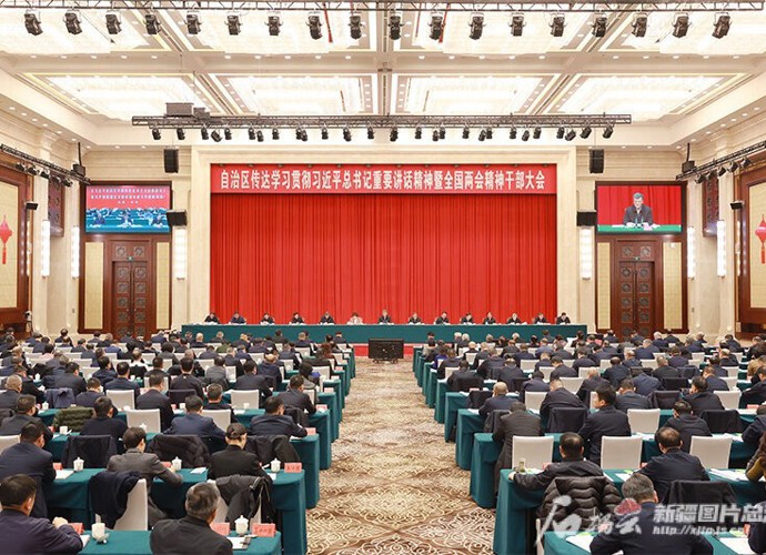 新疆召开传达学习贯彻习近平总书记重要讲话精神暨全国两会精神干部大会